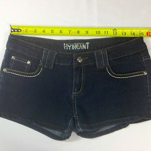 Hydrant Premium Denim Co Denim Shorts with Button Down Flaps SZ 7 - Picture 2 of 7